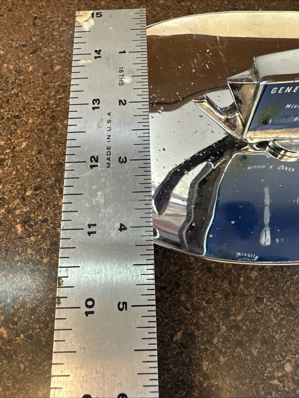 Vtg 1960s GE Missile & Space Division Chrome Ashtray NASA Aerospace Contractor