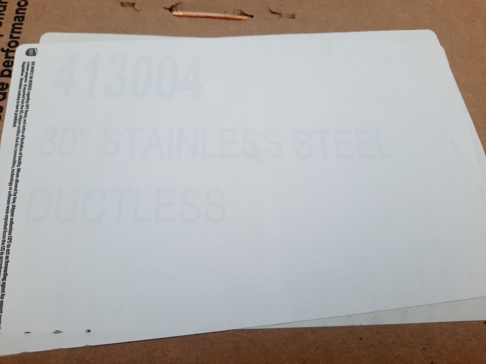 Broan 413004 30" Ductless Stainless Steel Hood *NEW NEVER OPEN*