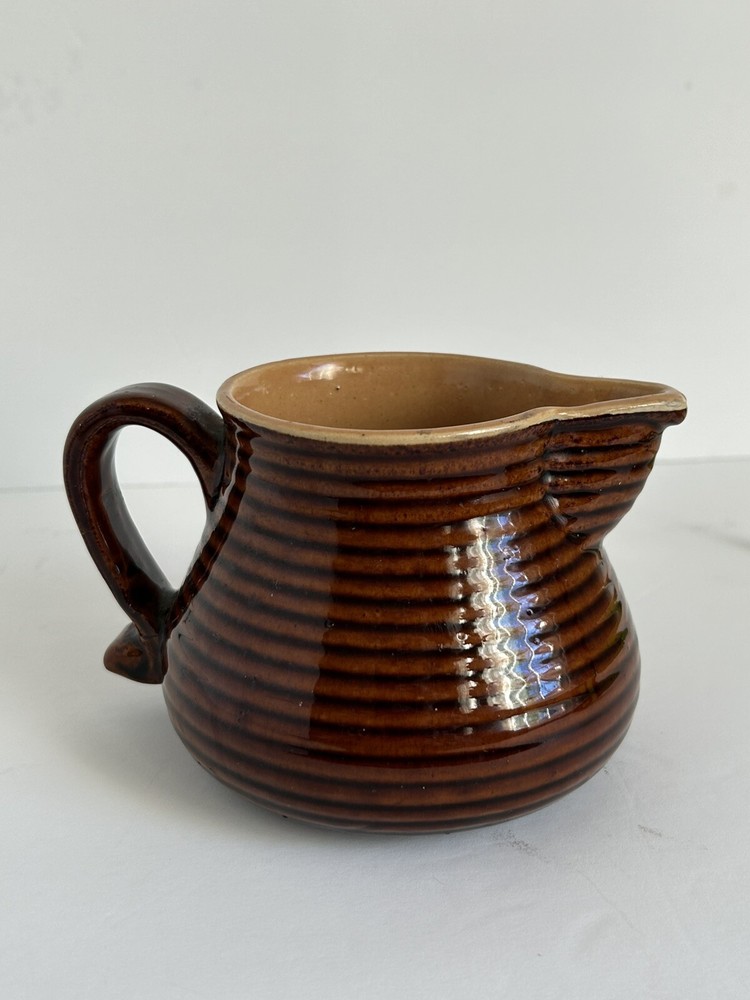Vintage Brown Rubel Ring Ceramic Pitcher #4028P Lighter Inside Unique