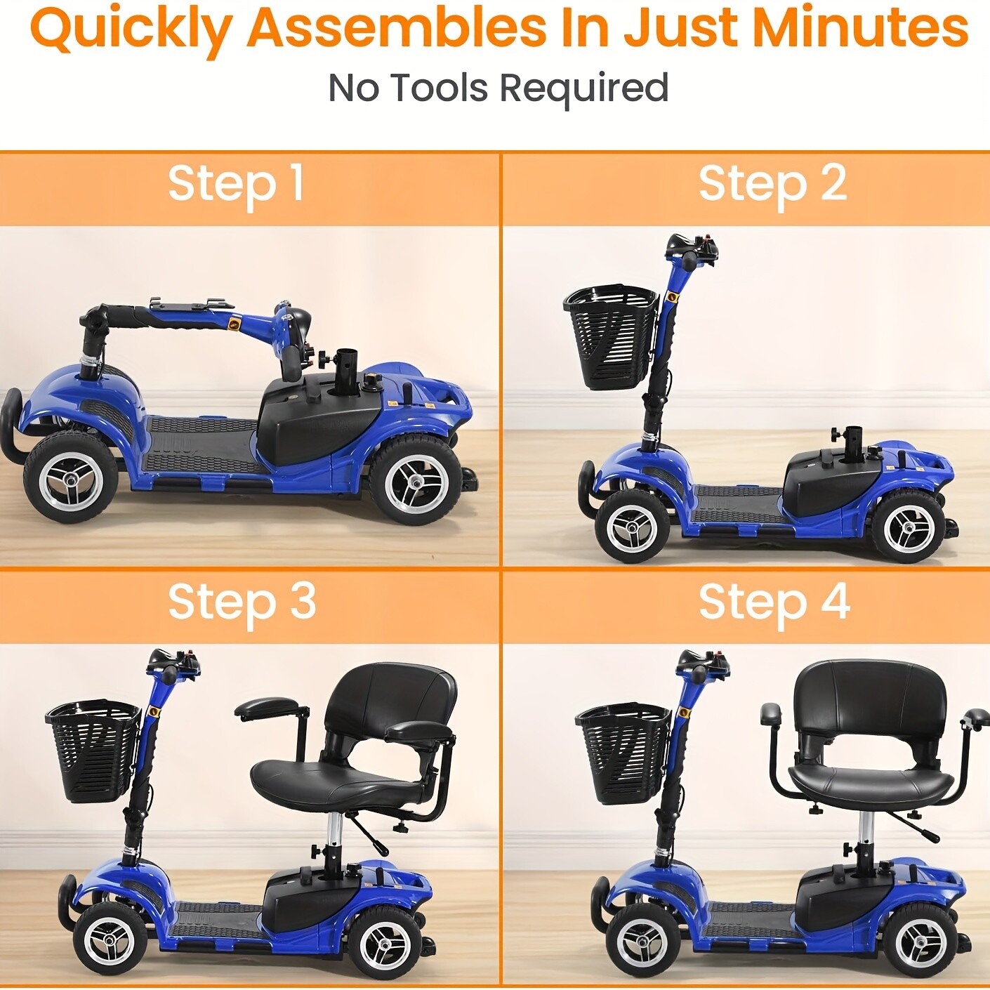 Used 4 Wheels Mobility Scooter Heavy Duty Electric Wheelchair for All Terrain