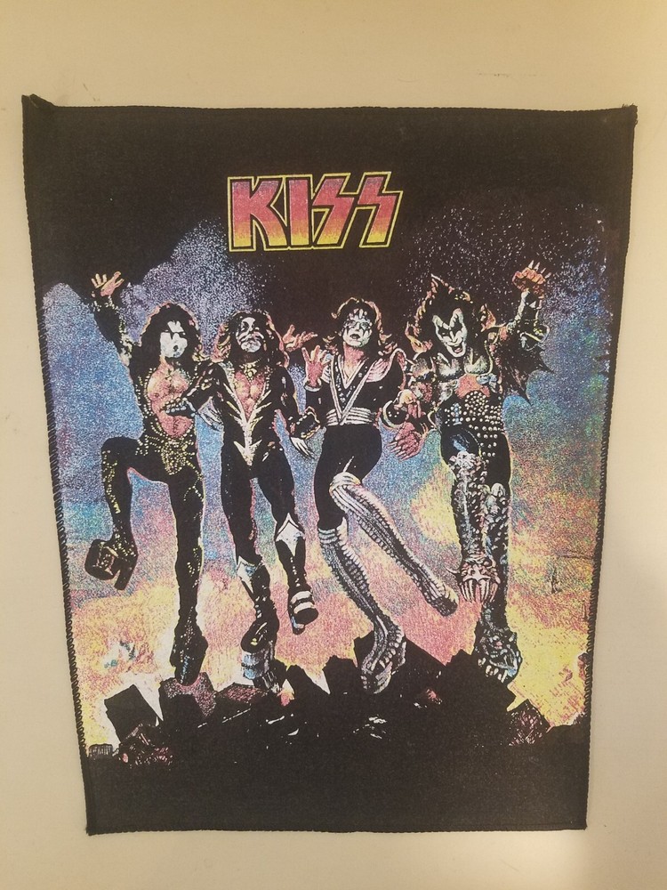 KISS RARE Large Destroyer Album Cover Back Patch Ace Frehley Peter Criss Cool VG