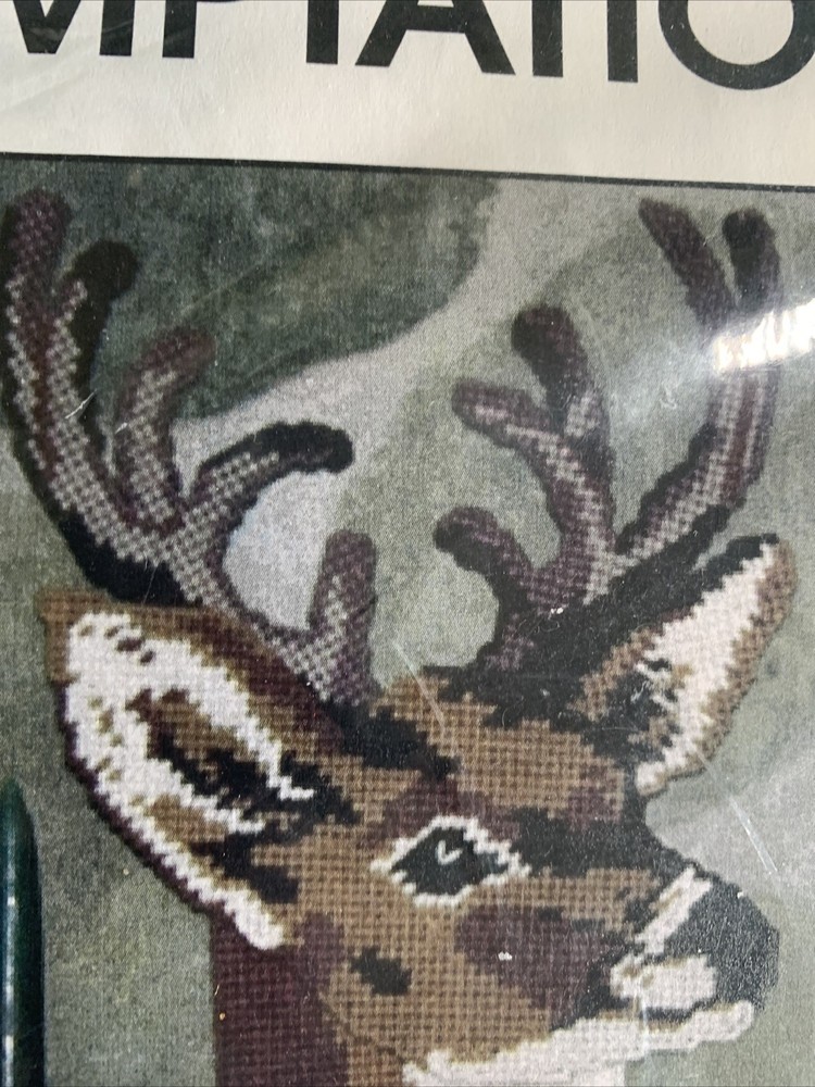 Trophy Deer Plastic Canvas Needlepoint Kit Temptations NIP 10.75x17.25