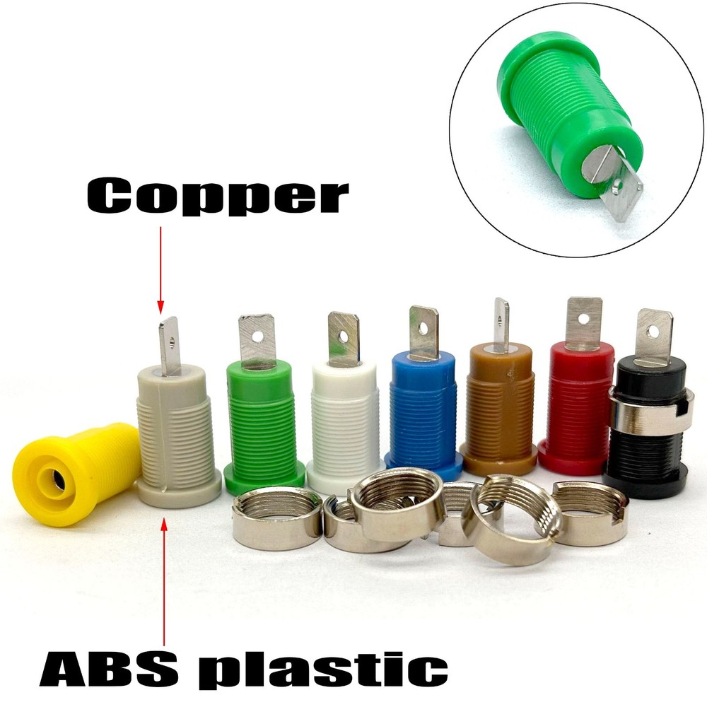 16PCS 32A Copper 4mm Binding Post Banana Socket Panel Mount Test Probe 8 Color
