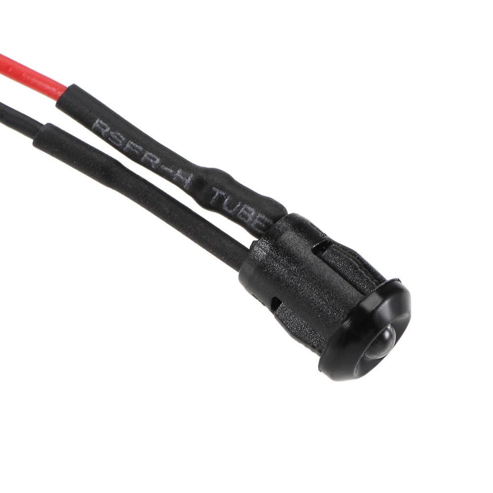 5Set DC12V 3mm Pre Wired LED with Holder Blue Light Clear Len 6mm Panel Mount