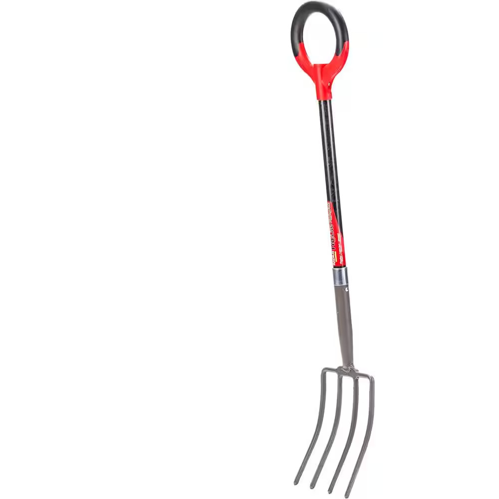 Pro-Lite Carbon Steel Digging Fork, Red