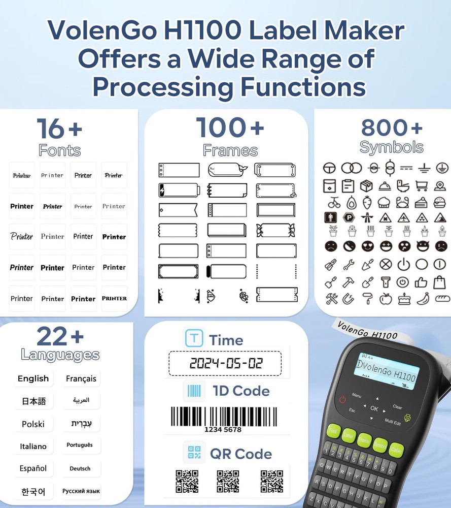 Label Maker Ptouch Label Maker Machine with-Tape Waterproof Labeler Machine w...