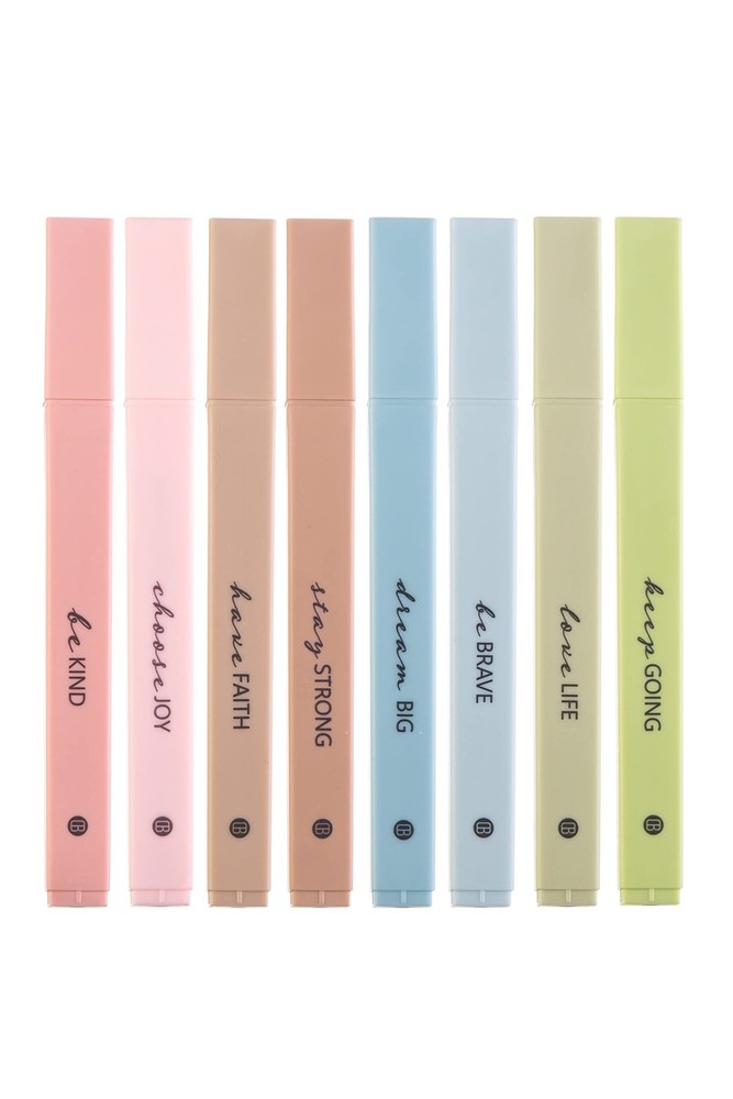 DIVERSEBEE Bible Highlighters with Soft Chisel Tip, 8 Pack 8 Pack, Earthy