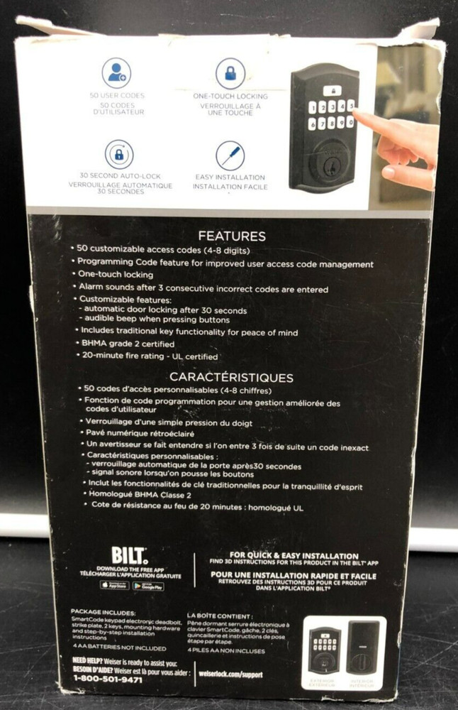 WEISER Smartcode: Keypad Electronic Deadbolt - 50 User Codes *NEW, SEALED*