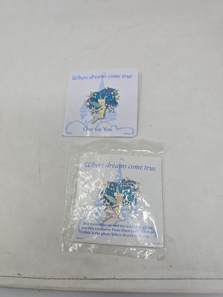 Disney Pin Tinkerbell "Where Dreams Come True"  Pixie Dust 2 Pin Set