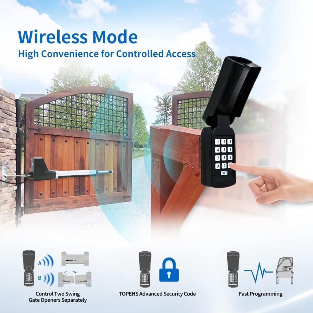 Universal Wireless/Wired Keypad for Gate Opener - Secure Digital Code Entry