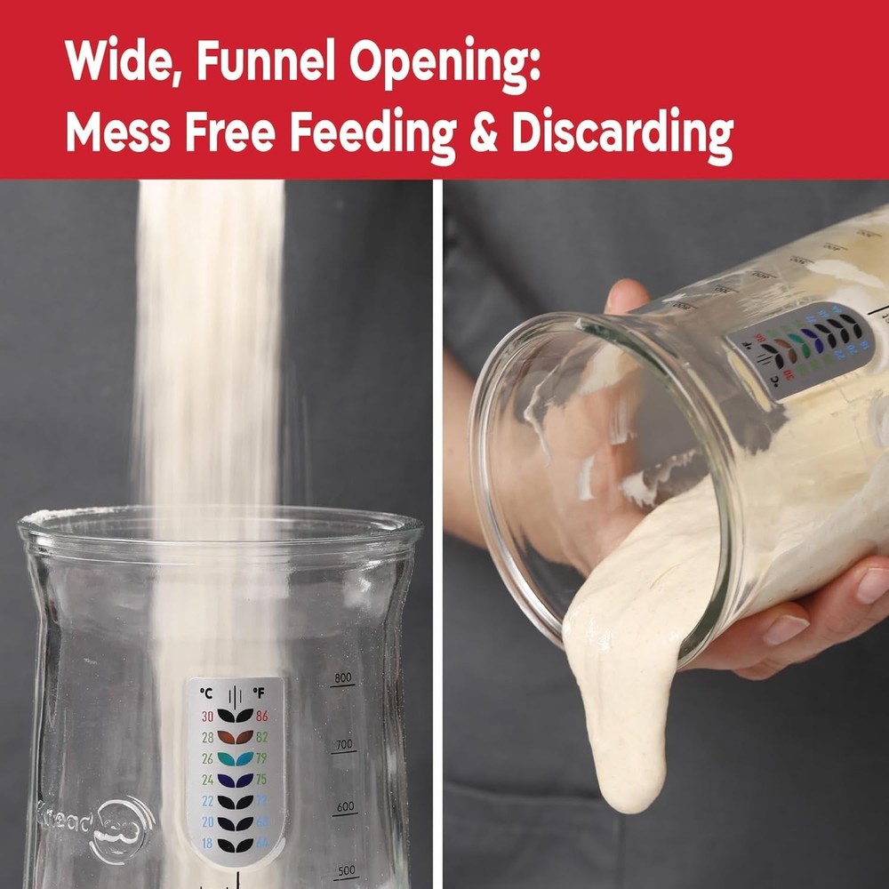 Ultimate Sourdough Starter Kit - Large Capacity Jar & Feeding Tracker Included
