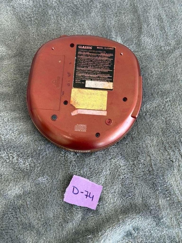Craig Portable Compact Disc Player CD Player CD2808A Red VNT Working