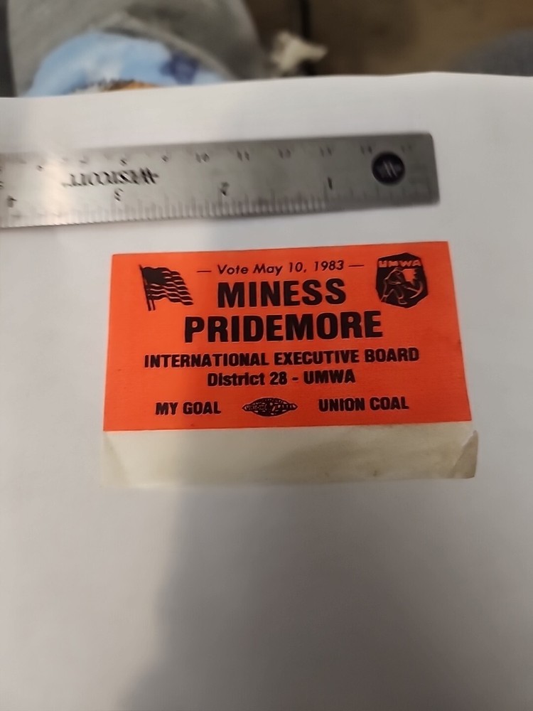 District 28 UMWA 1983 Pridemore Coal Mining Sticker Decal