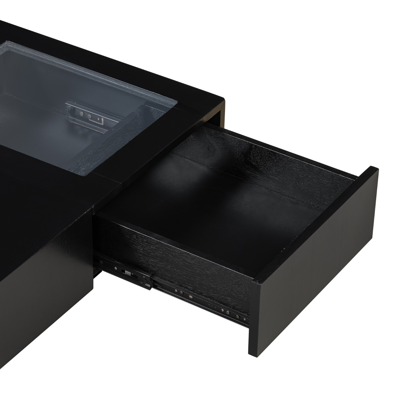 Mid-Century Modern Coffee Table Wooden Square Center Table With Storage Drawers