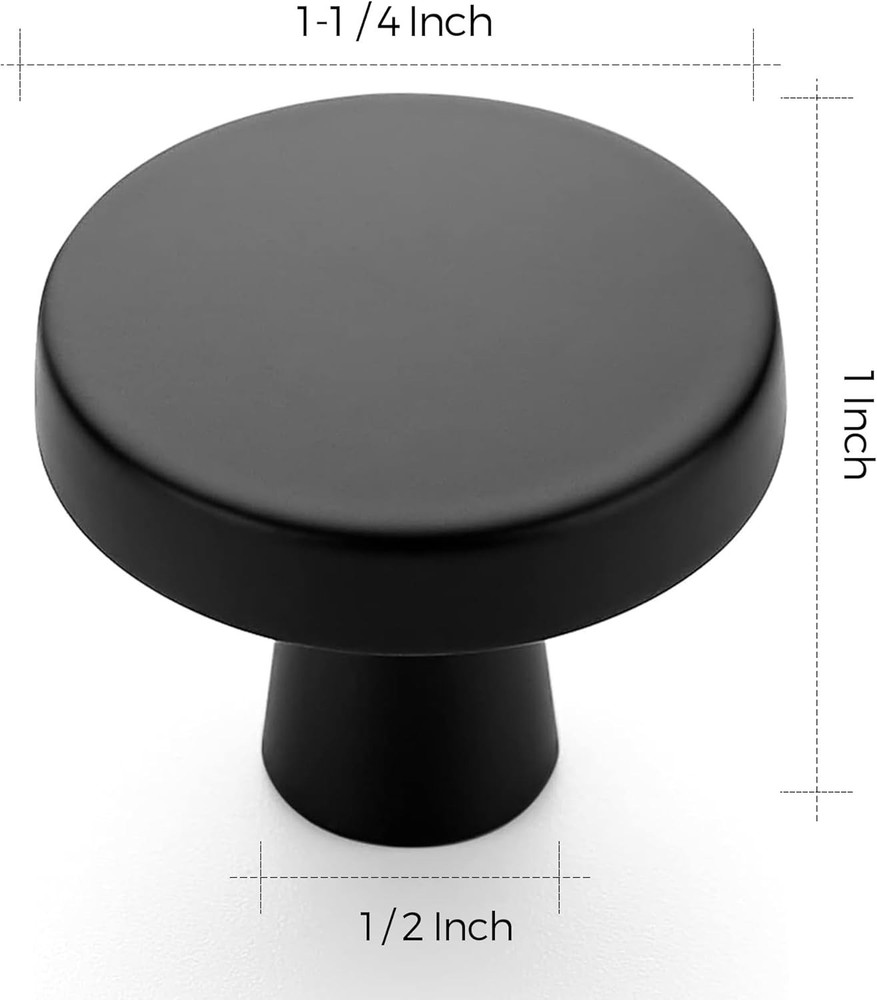 10-60 Pack Black & Gold Kitchen Cabinet Knobs Round Drawer Pulls Stainless Steel