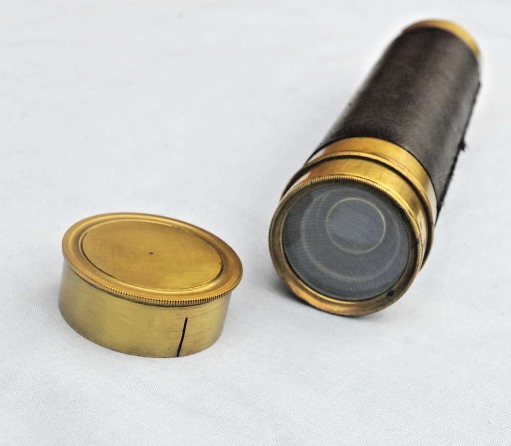 Three draw brass telescope - Rowley, Brighton.
