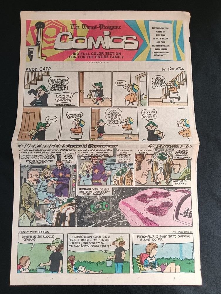 Newspaper COMICS Sunday Tables Andy Capp August 2, 1981