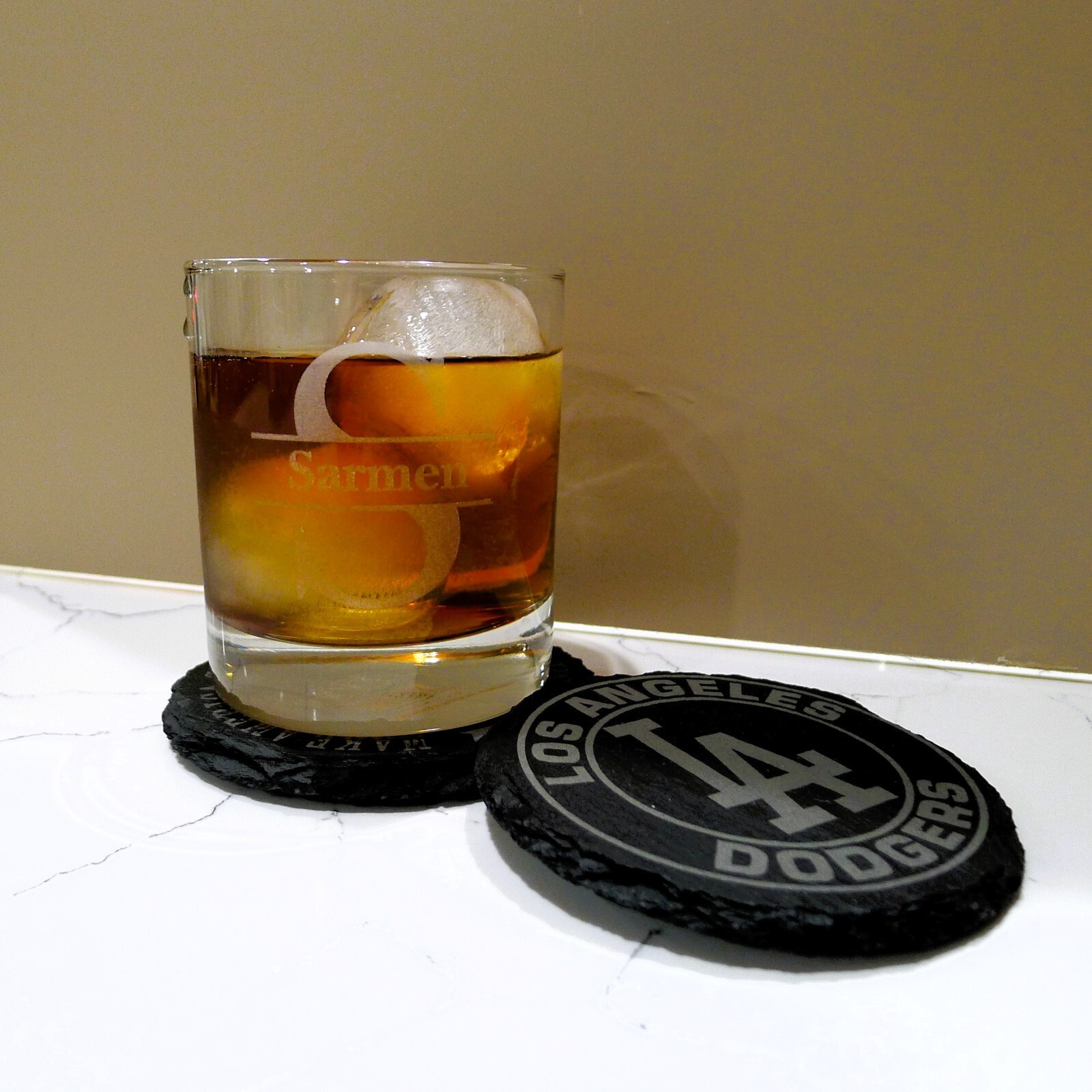 Custom Engraved The Macallan Single Malt Whiskey Glass 10 oz Twisted Rock Glass