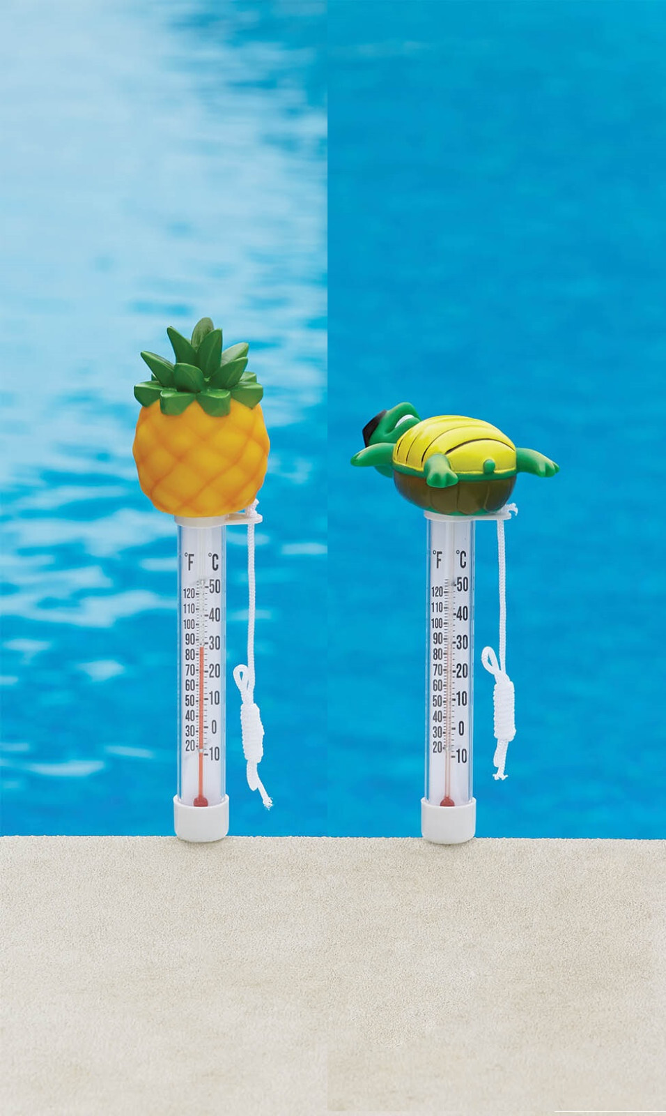 Floating Swimming Pool Thermometer~Pineapple or Turtle w/ Tether Cord~FREE Ship