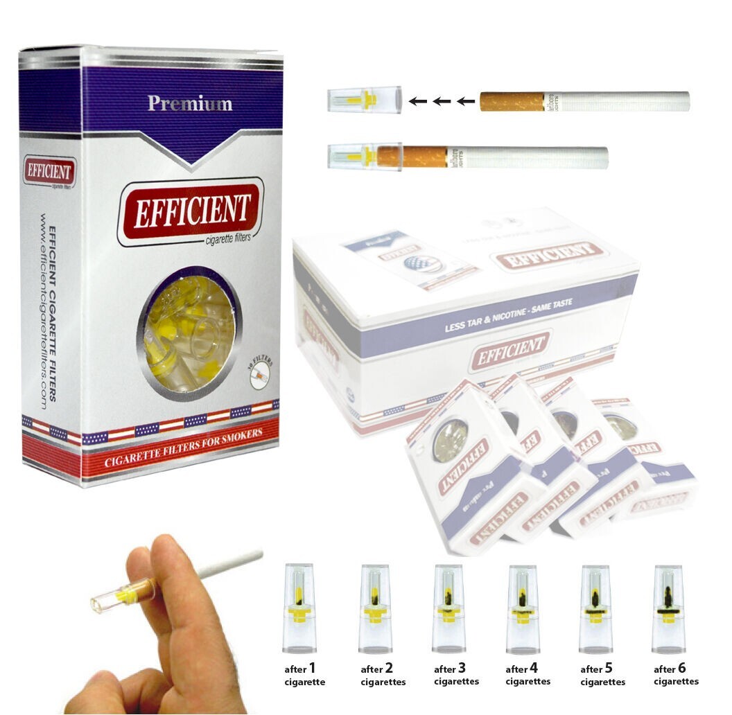 EFFICIENT Cigarette Filters Block & Filter Out Tar & Nic (30 Filters)