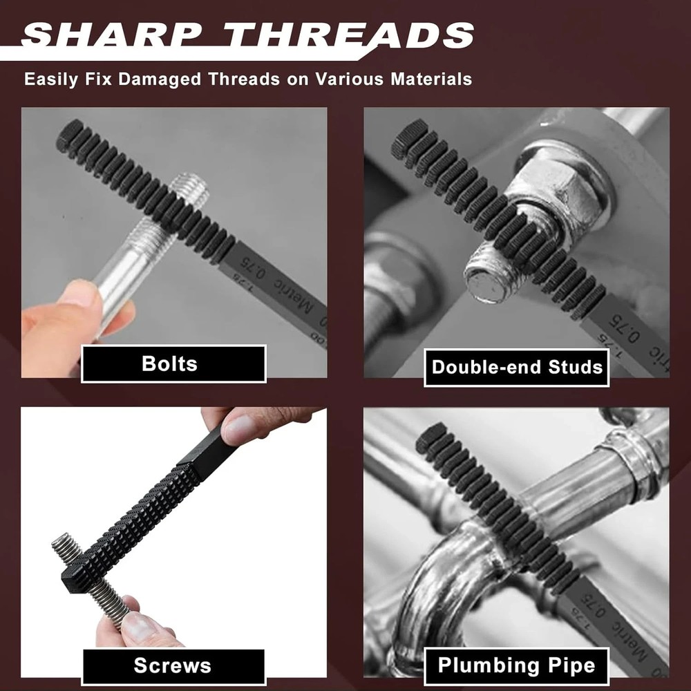 3Pcs Thread File Set, Thread Restorer File Set, Thread Restoring Chaser Files Me