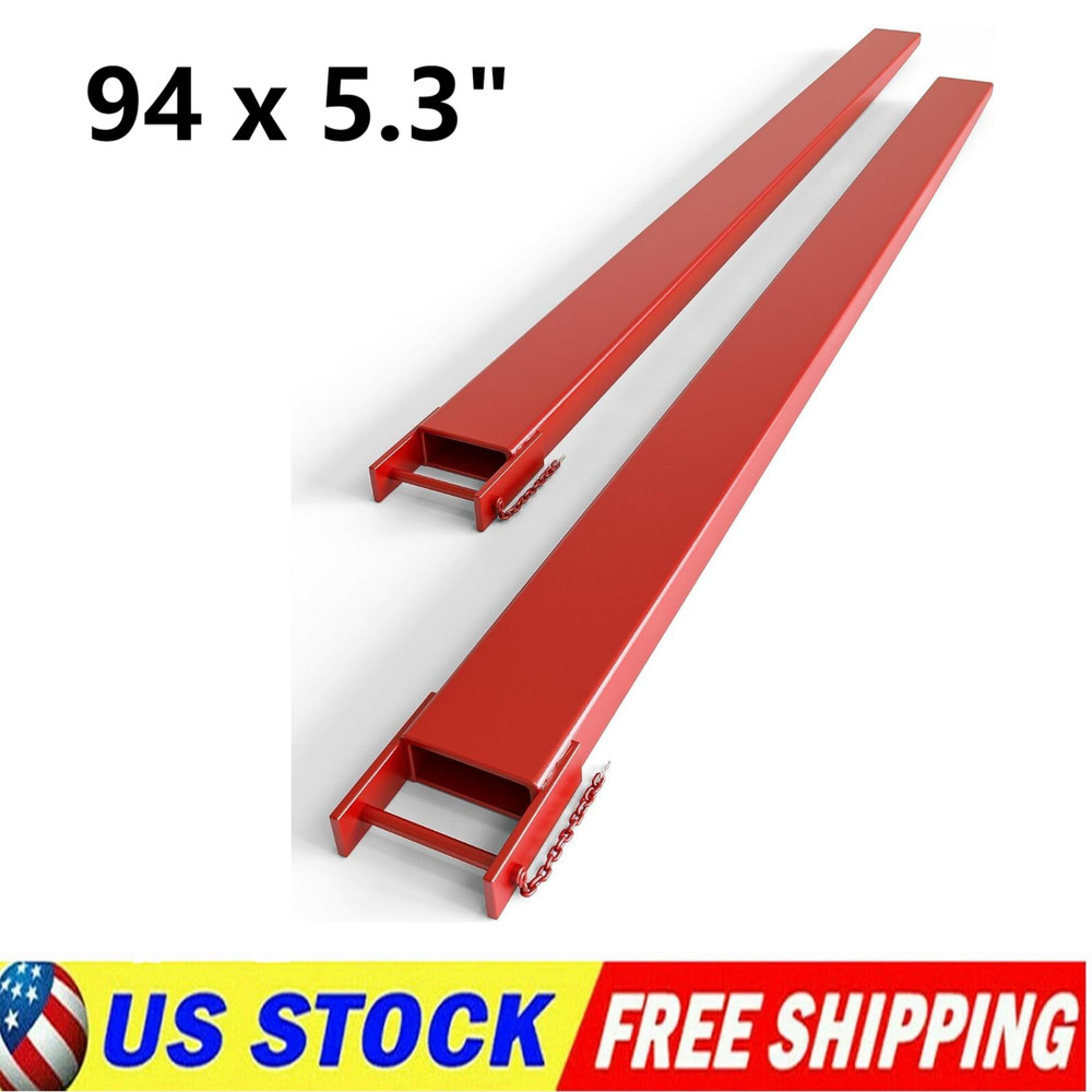✨2 PC 94" X 5.3" Forklift Pallet Extensions 5500LB Heavy Duty Fork Extensions