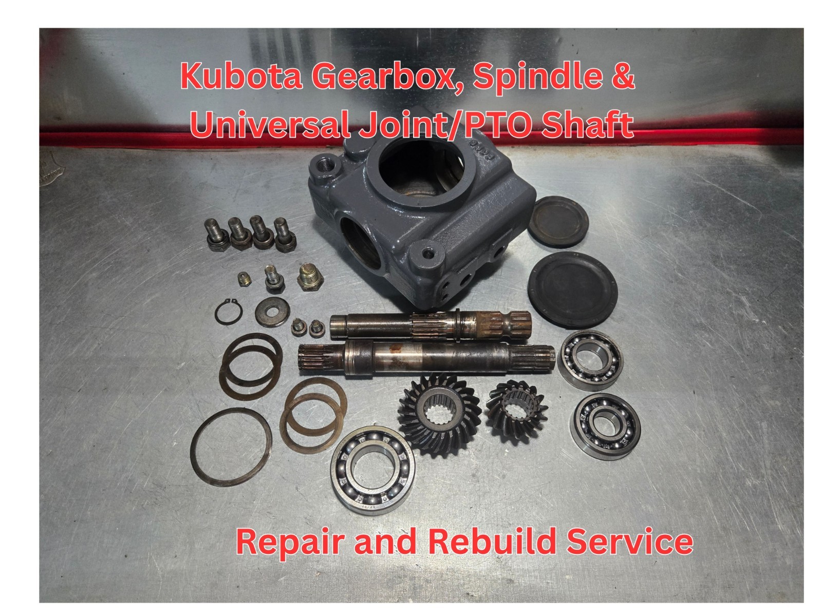 Kubota Gearbox, PTO Universal Shaft, Spindle Repair Rebuild RC RCK 48 54 60 72
