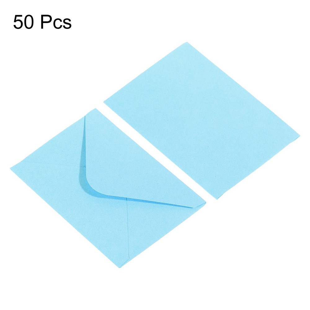 50Pcs Mini Envelopes, Tiny Pockets Gift Card Business Card Envelope, Light Blue