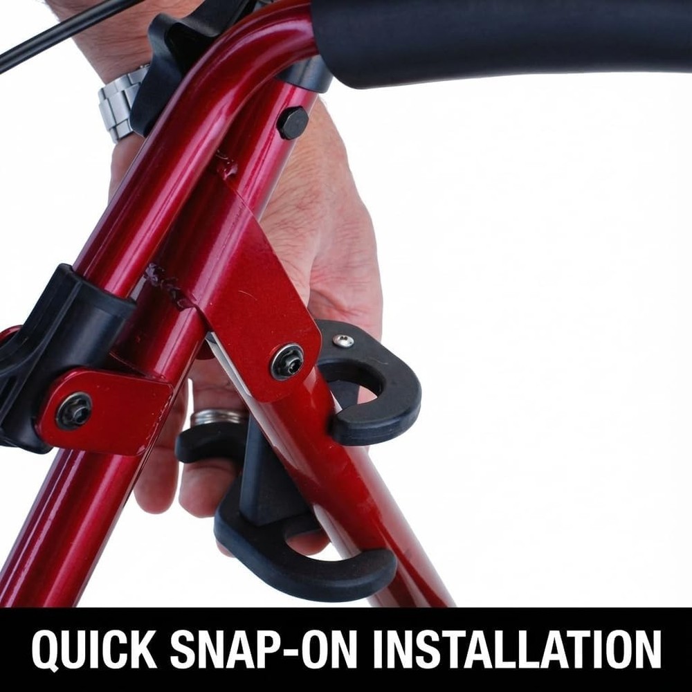 Snap-On Cane Holder for Walker Rollator No Tools Side Mount Cane Clip Durable