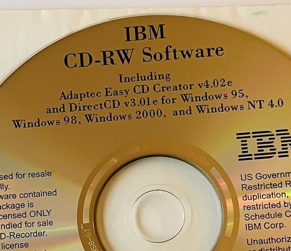 IBM Driver Mint Disc Lot (3) Optical ScrollPoint Mouse, V.90 WinModem, IBM CD-RW