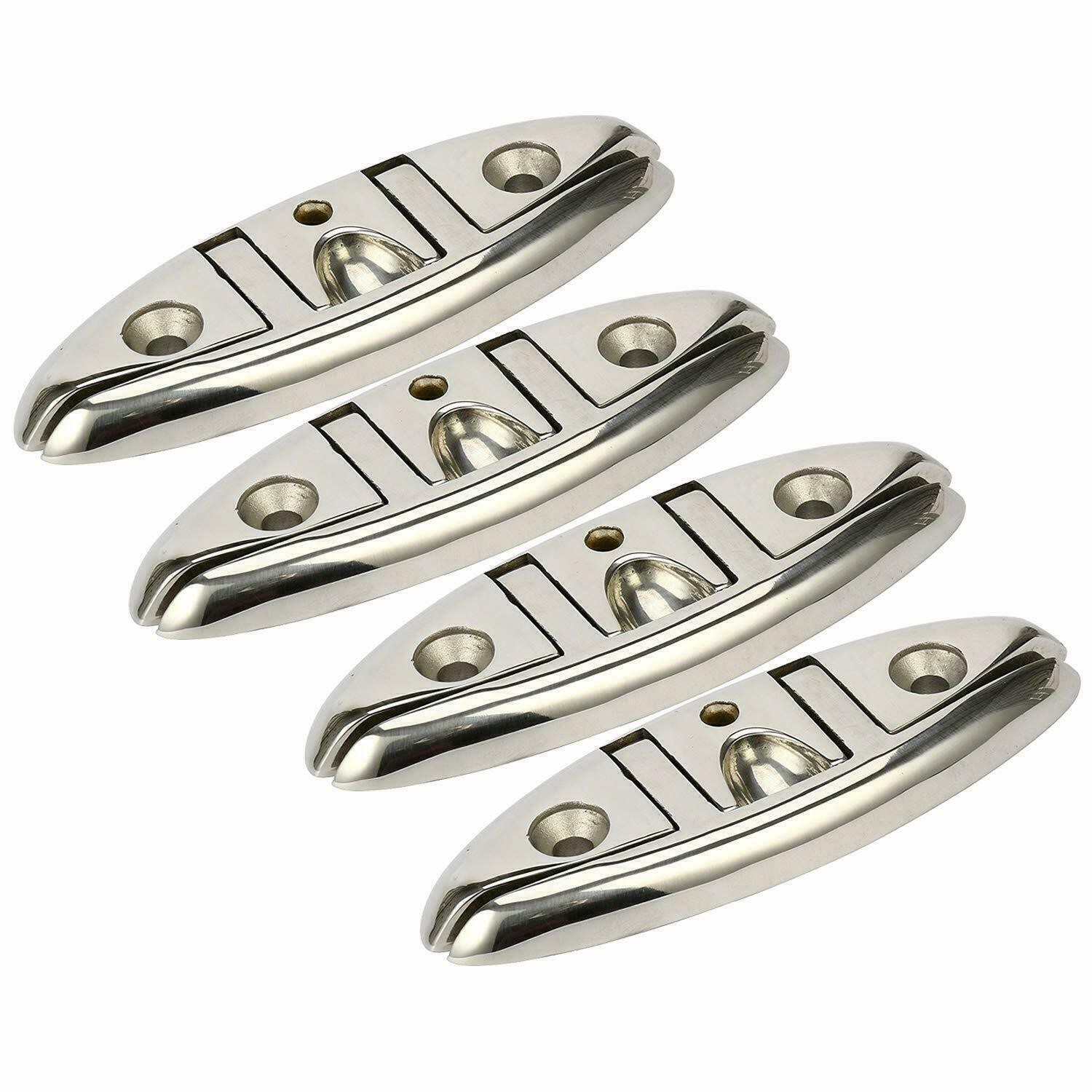 4 Pack Boat Cleat 6" 316 Stainless Steel Folding Cleat Flip Up Dock Rope Cleat