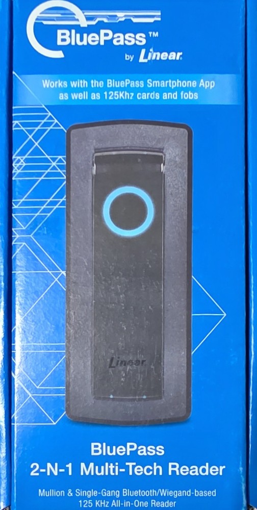 Linear BLUEPASS 2-N-1 Multi-Tech Access Reader 2N1-BTPRX 820-00001 Security NIB
