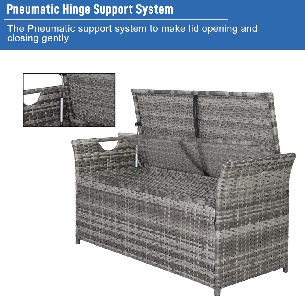 Iron Frame Can Accommodate Gray Gradient Footstool Locker Rattan Locker