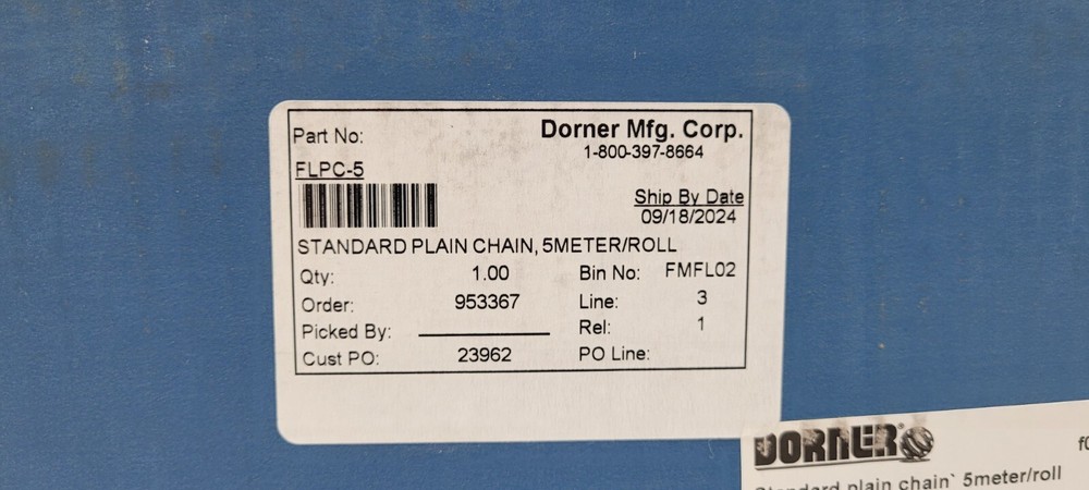 Dorner FLPC-5 5 Meter Standard Plain Chain
