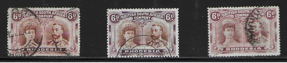 Rhodesia stamps 1910 SG 144-145a CANC VF