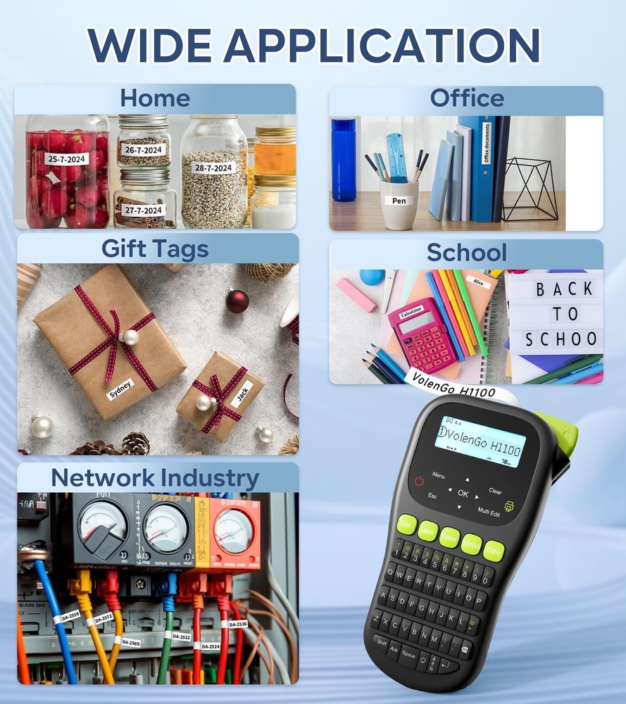 Label Maker Waterproof-Labels, Wire Cable Label Maker, Labeler Machine with T...