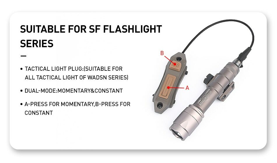 Tactical Augmented Dual Function Tape Switch For M300 M600 Light Fit Keymod Mlok