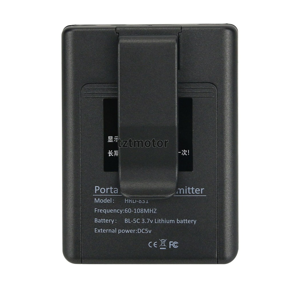 HRD-831 Portable FM Transmitter With Mic 500M Support TF Card Micro USB Charge