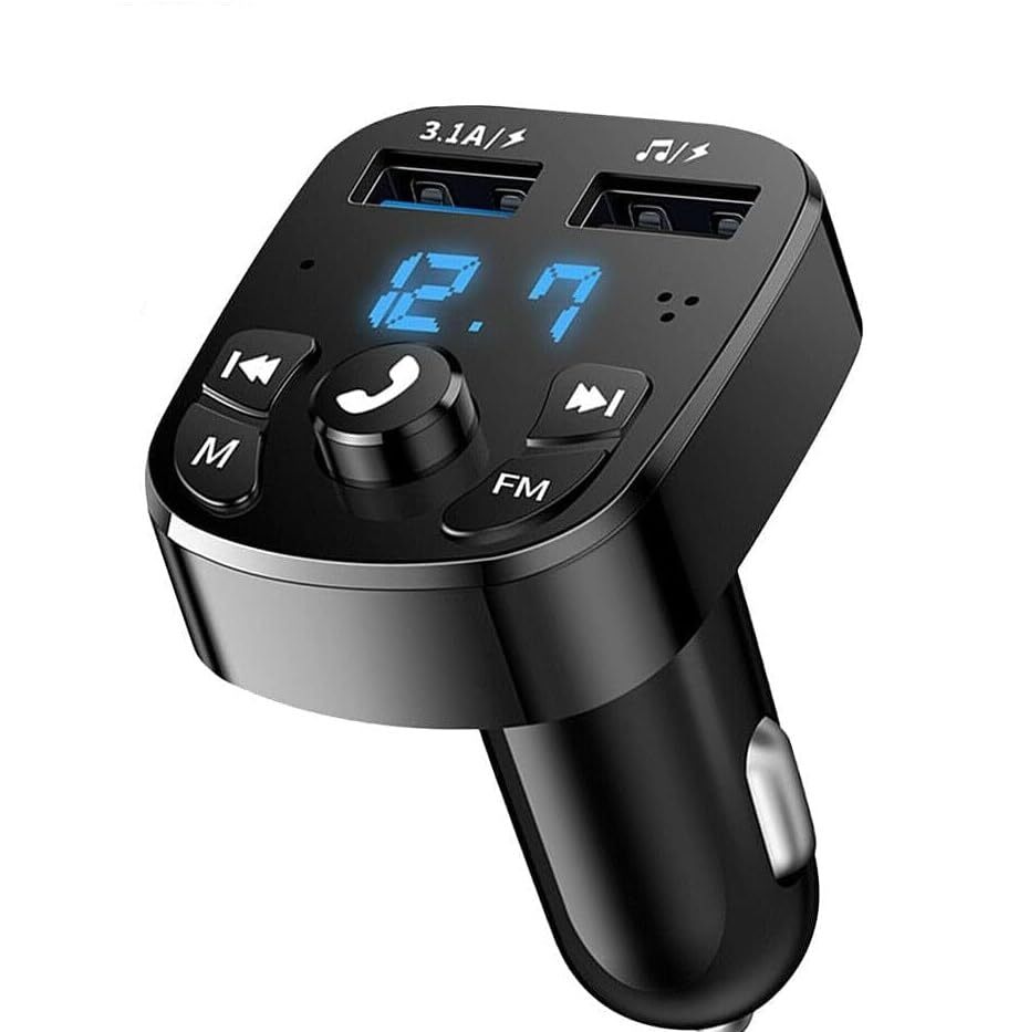 Wireless Bluetooth FM Transmitter Car Charger MP3 Player Support with Dual USB