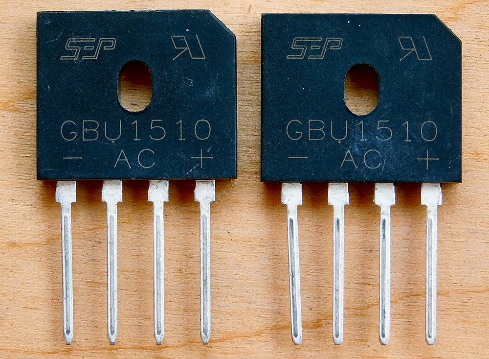 2Pcs GBU1510 15Amp 1000V Inline Bridge Rectifier ~ see description