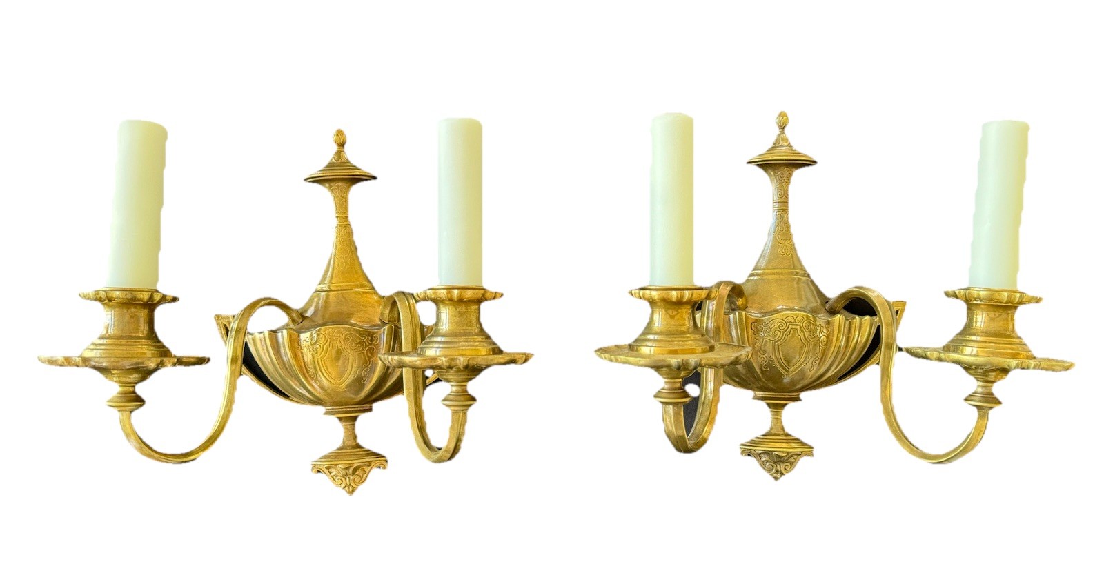 Antique Lighting E.F. Caldwell Bronze Wall Sconces PAIR
