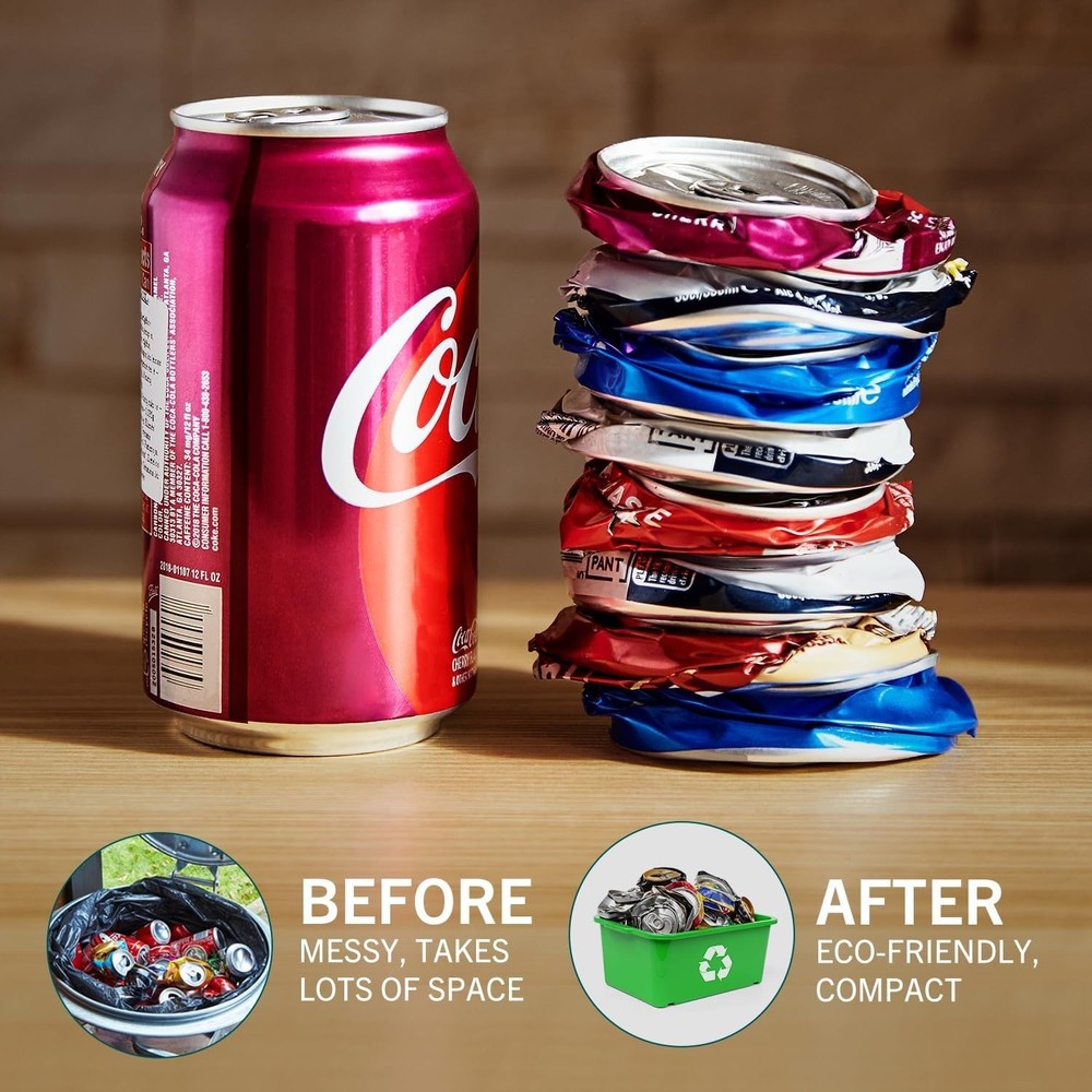 Efficient Recycling Solution: Stainless Steel Can Crusher for 12 Oz & 16 Oz Cans