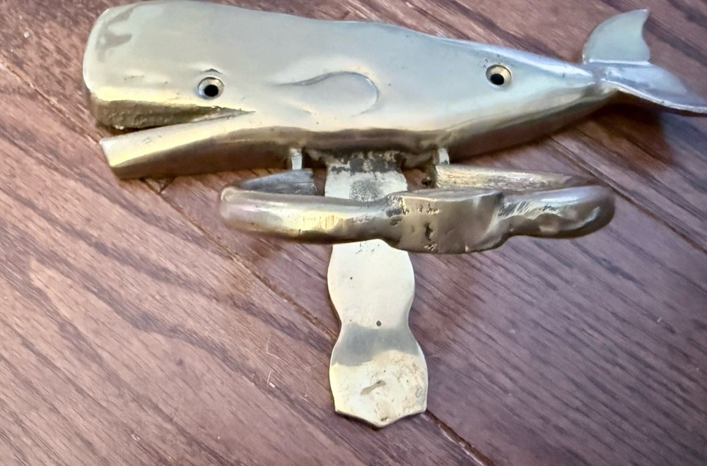 Solid Brass Door Knocker Whale Decorative 8.5x5