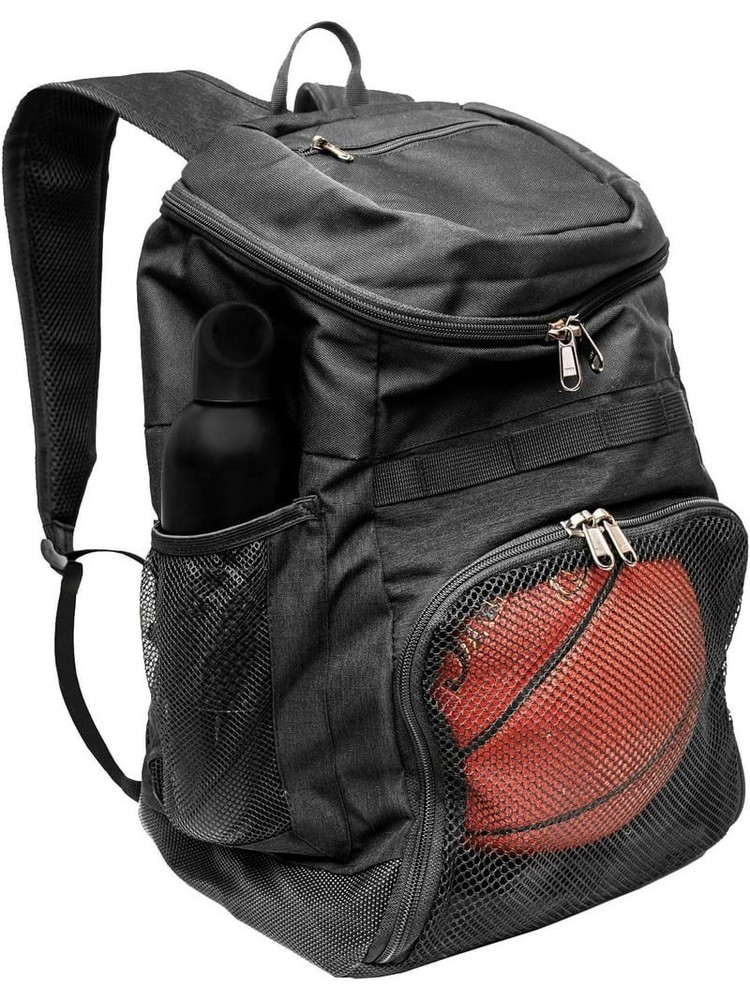 XELFLY Black Basketball Backpack - Ball Storage, Venilated, Multi-Compartment