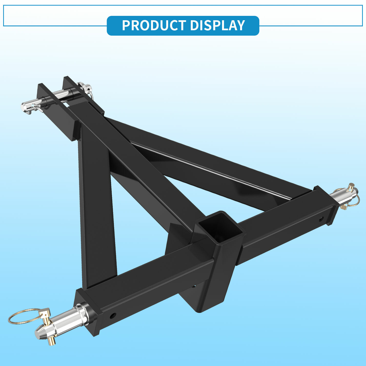 3 Point 2'' Trailer Receiver Hitch Tow Drawbar Category 1 Tractor Adapter