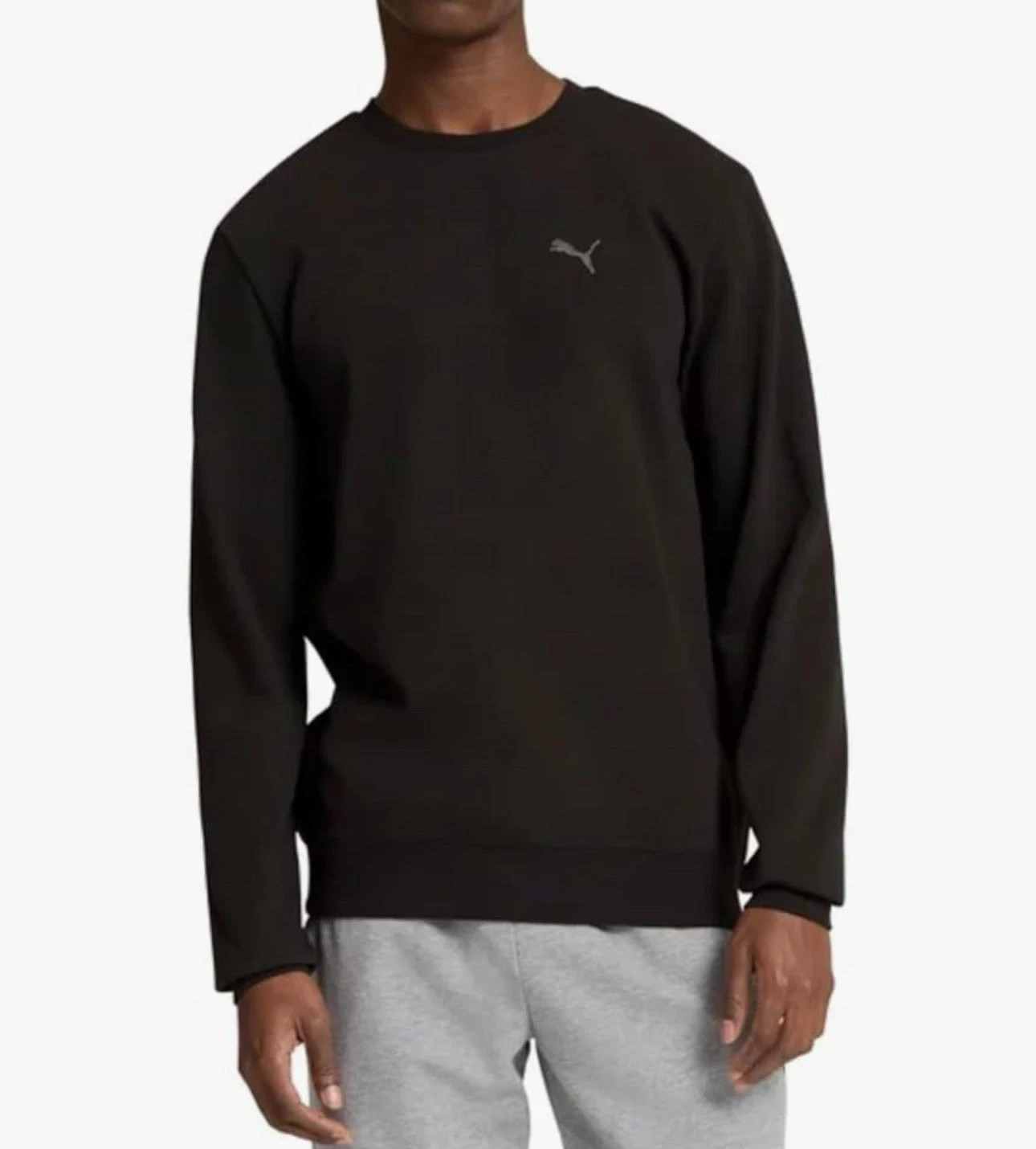 Puma Men's Textured Crew Neck Sweatshirt, Black/M,L,XL New with Tags