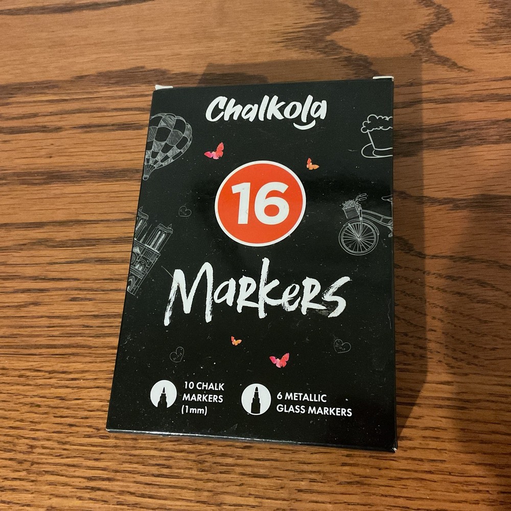 Chalkola Extra Fine Tip Chalk Markers for - 1mm, Multicolor