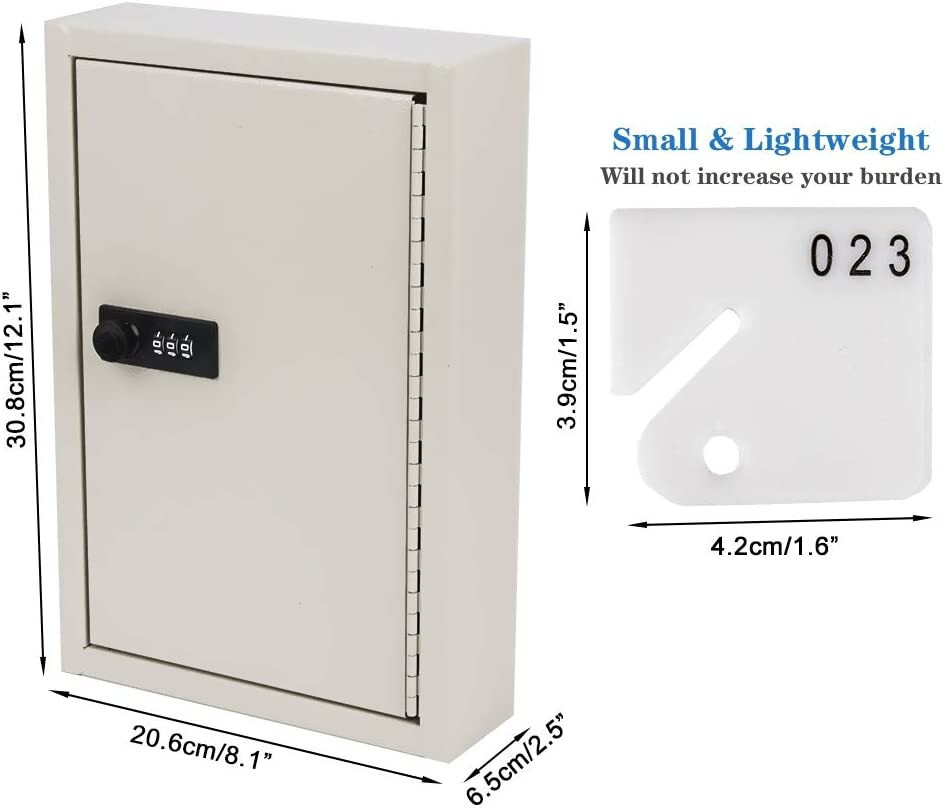 40 - 200 Key Storage Code Lock Box Wall Mount Keys Holder Safe Cabinet Organizer