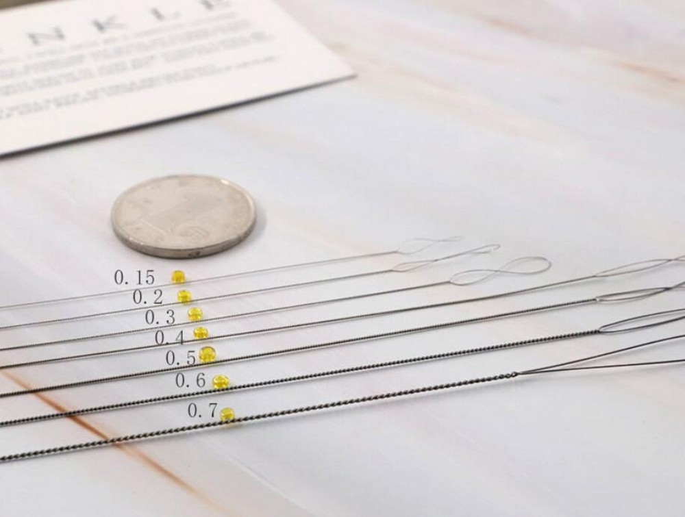 Big Eye Beading Needles Thread String Cord Pins For Beads Making 7pcs 7 Size