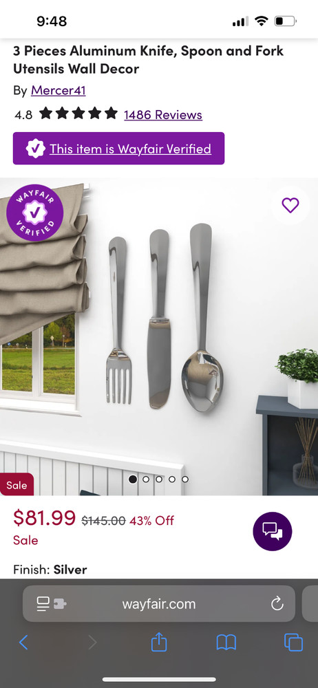 kitchen wall art - large silverware